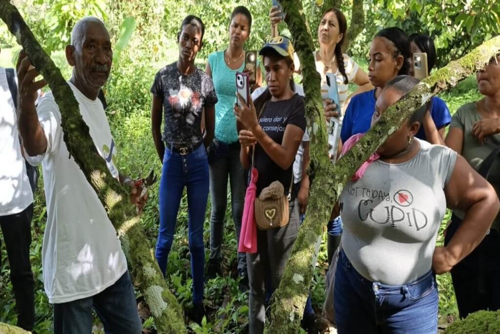 Mujeres de Tapipa fortalecen soberanía productiva bajo técnicas de injertación de cacao
